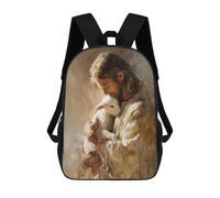 sinyumoney Jesus Holding Lamb Painting-4 School Backpack Lightweight Schoolbag Dayback Bookbag College for Camping Outdoor Adventures And Daily Travel 17inch