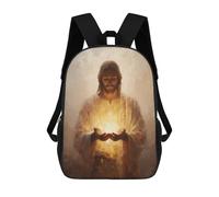 sinyumoney Jesus Holding Light Painting Backpack School Lightweight Airport College Students Back Pack for School/Work/Travel 17inch