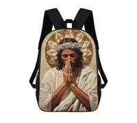 sinyumoney Jesus in Prayer Backpacks Kids Student Schoolbag,3D Printed Backpacks,Elementary And Middle School Students Backpacks for Boys Girls 17inch