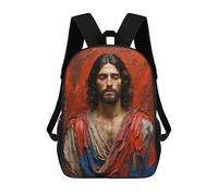 sinyumoney Jesus in Redand Blue Robe Backpack School Fashion Stationery Backpack Waterproof Casual Daypacks for Boys/Girls/Teenagers 17inch