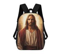 sinyumoney Jesus Light Backpacks Kids School Backpack School Bag 3D Printed School Bag for Boys Elementary And Middle School Students 17inch