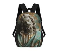 sinyumoney Jesus Marble Statue Backpack Kids School Bag Boys Cartoon 3D Print Students Schoolbag Laptop Daypack for Boys Girls 17inch