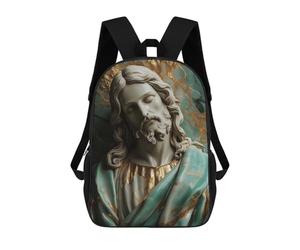 sinyumoney Jesus Marble Statue Backpack Kids School Bag Boys Cartoon 3D Print Students Schoolbag Laptop Daypack for Boys Girls 17inch