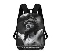 sinyumoney Jesus Our Lord 2 Backpacks Kids 17inch School Backpack School Bag 3D Printed School Bag for Boys Elementary And Middle School Students