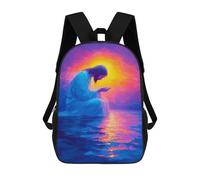 sinyumoney Jesus Praying at Sunset School Backpack Fashion Stationery Backpack Waterproof Casual Daypacks for Teenage Girls Boys Women Men 17inch