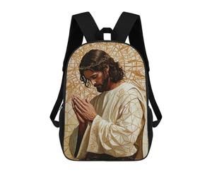 sinyumoney Jesus Praying Backpack School Bag Rucksack Casual Daypacks School Work Travel Bag for Girl, Teen Girls 17inch