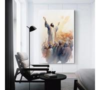 sinyumoney Jesus Preaching to A Crowd Art Work for Home Walls Wall Decor Ready to Hang for Bathroom Toilet Decor Living Wall 08x12inch(20x30cm)