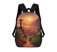 sinyumoney Jesus Statue Sunset View Backpack School Bag Business Durable Laptop Bag for Campus Outdoor Travel Sports 17inch