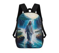sinyumoney Jesus Walking on Water 3D Printed School Bag Children's School Backpack Schoolbags Travel Backpacks Casual Fashion Bag for Kids School Students 17inch