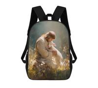 sinyumoney Jesus with Lamb in Field Rucksack Business Laptop Rucksack Bag Unisex Casual Daypack for Girls Boys Teenage 17inch