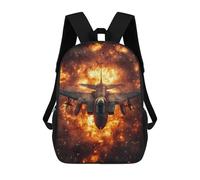 sinyumoney Jet Fighter in Explosion School Backpack 3D Printed School Bags Boys Girls Laptop Backpack for Kids/Students/Adults 17inch
