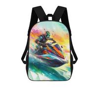 sinyumoney Jet Ski Rider School Backpack Lightweight Casual Daypack School Backpacks for Boys/Girls/Teenagers 17inch
