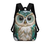 sinyumoney Jeweled Owl Artwork Backpacks Kids Student Schoolbag,3D Printed Backpacks,Elementary And Middle School Students Backpacks for Boys Girls 17inch
