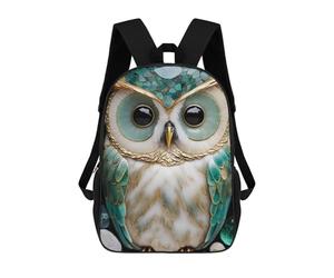 sinyumoney Jeweled Owl Artwork Backpacks Kids Student Schoolbag,3D Printed Backpacks,Elementary And Middle School Students Backpacks for Boys Girls 17inch