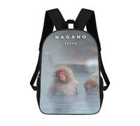 sinyumoney Jigokudani Monkey Children’s Backpack Girls Boys, Rucksack Bag, Daypack, Primary School, Perfect for Back to Kids School Or PE, Gifts And Travel 17inch