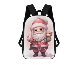 sinyumoney Jolly Cartoon Santa School Bags High Secondary School Bags Casual Backpack for Campus Outdoor Travel Sports 17inch