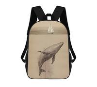 sinyumoney Jonah And The Whale A Journey of Redemption Backpacks Kids School Backpack School Bag 3D Printed School Bag for Boys Elementary And Middle School Students 17inch
