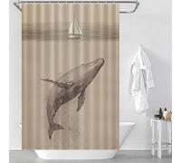 sinyumoney Jonah And The Whale A Journey of Redemption Bath Shower Curtains Mildew Thicken Durable Polyester Hilarious Bath Curtain for Bathroom Wet Room 46.85x70.87Inch（119x180cm）