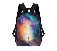 sinyumoney Journey Through Colorful Dreams Kids School Backpack 3D Printed Fashion School Bag Casual School Bag for Boys Elementary And Middle School Students 17inch