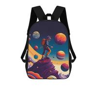 sinyumoney Journey Through Colorful Planets Print Children's Backpack School Bag for Adult And Kids Travel Daypack 17inch