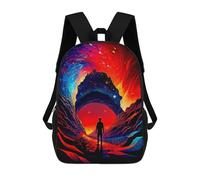 sinyumoney Journey Through Colorful Waves 3D Printed Kids School Bag Rucksacks Children's School Fashion Casual Back Pack High Capacity Travel Book Bags Backpack for Kids 17inch