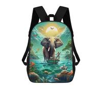 sinyumoney Journey Through Fantasy Waters Print Children's Backpack School Bag for Adult And Kids Travel Daypack 17inch