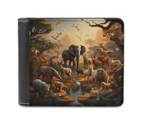 sinyumoney Journey Through The African Savannah 3D Print Men's Wallet Credit Card Slots Slots Note Section Modern Style Purse Craftsmanship Gifts 11.7cm*9.5cm