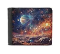 sinyumoney Journey Through The Cosmic Clouds 3D Print PU Leather Wallet Credit Card Slots RFID Blocking Stylish Banknote Compartments Wallets Gifts 11.7cm*9.5cm