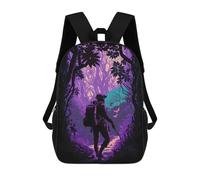 sinyumoney Journey Through The Enchanted Forest Rucksacks 3D Printed Children Backpacks Fashion Casual Daypack Cute Travel Bags Outdoor Casual Daypack for Boy And Girl 17inch