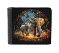 sinyumoney Journey Through The Jungle 3D Print Men's Wallet Bills Credit Cards Leather RFID Banknote Compartments Leather Wallet 11.7cm*9.5cm