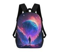 sinyumoney Journey to The Cosmic Frontier Kids Children School Backpack 17 Inch Bookbags Casual Travel Rucksack Boys Girls Large Capacity Daypack 17inch