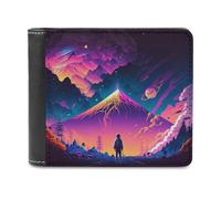 sinyumoney Journey to The Cosmic Peak -1 3D Print Clutch Purse ID Window Coin Banknote Compartments Slim Elegant Purse for Boys Girls 11.7cm*9.5cm
