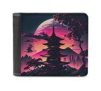sinyumoney Journey to The Pagoda Moon 3D Print Men's Wallet Card Slots ID Leather RFID Banknote Compartments Fashion Slim Wallets 11.7cm*9.5cm