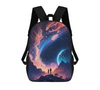 sinyumoney Journey To The Stars Backpack, Children's Backpack, Student School Bag Bookbag Rucksack, 3D Printed School Bag for Boys Girls 17inch