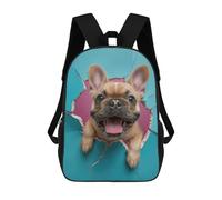 sinyumoney Joyful Bulldog Backpacks Children's Backpacks School Bag 3D Printed Children's School Backpack Fashion Travel Backpacks for Kids Elementary Middle School 17inch