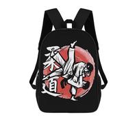sinyumoney Judo Hand Drawn Fighters 3D Printed 17inch School Bag Children's School Backpack Travel Backpacks Casual Fashion Bag for Kids School Students