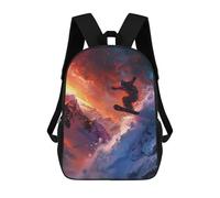 sinyumoney Jumping Snowboarder Children's Backpacks School Backpack 3D Printed Backpack for Kids Travel Rucksacks Book Bags Kids School Bag 17inch