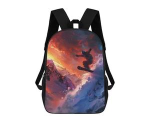 sinyumoney Jumping Snowboarder Children's Backpacks School Backpack 3D Printed Backpack for Kids Travel Rucksacks Book Bags Kids School Bag 17inch
