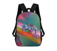 sinyumoney Jumping Spiders Curiosity Backpack School Bag School Secondary High School College Backpack Travel for Boys/Girls/Teenagers 17inch