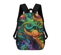sinyumoney Jungle Acid Wall 2 17 Inch Kids Backpack Fashion Fun Backpack Book Bag for Boys And Teenager 3D Printed for Boys