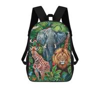 sinyumoney Jungle Animal Paradise-1 School Backpack 3D Printed Children's 17inch Backpacks Bag Bookbag for Kids Boy Girl Book Bags Kids School Bag Travel Rucksacks