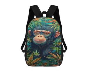 sinyumoney Jungle Chimpanzee Portrait Backpack School Bag High Secondary School Bags Casual Backpack for Teenage Girls Boys Women Men 17inch