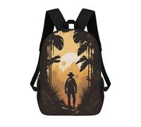 sinyumoney Jungle Explorer -3 3D Printed Children's School Backpack for Kids High Capacity Travel Rucksacks Book Bags Kids School Bag Back Pack 17inch