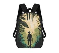 sinyumoney Jungle Explorer Children's Backpacks School 3D Printed Bag Bookbag for Kids Travel Rucksacks Boy Girl Book Bags Kids School Bag 17inch
