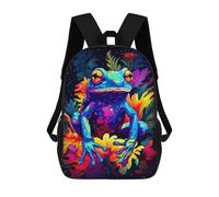 sinyumoney Jungle Frog Pixel Art Backpack School Lightweight Schoolbag Dayback Bookbag College for Men/Women 17inch