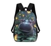 sinyumoney Jungle Hippo with Butterflies -2 School Backpack Business Laptop Rucksack Bag Unisex Casual Daypack for Men, Women & Teenage Boys 17inch