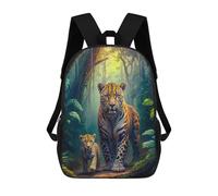 sinyumoney Jungle Jaguar Family 3D Printed Children's School Backpack for Kids High Capacity Travel Rucksacks Book Bags Kids School Bag Back Pack 17inch
