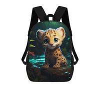 sinyumoney Jungle Leopard Cub Adventure School Backpack Daypacks Business Backpack Water Resistant Bookbag - Perfect for Travel, Work And Daily Use 17inch