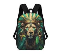 sinyumoney Jungle Majesty Lion's Coronation Kids School Backpack 3D Printed Backpacks Fashion School Bag Rucksacks for Boys Elementary And Middle School Students 17inch