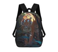 sinyumoney Jungle Majesty Tiger's Gaze Backpack 3D Print Kids Bag Elementary Students Daypack Lightweight School Bag for Children Girls Boys Nursery Lunch Pack 17inch
